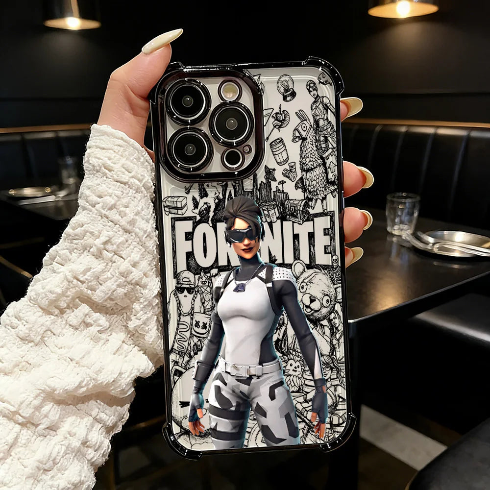 Popular Game FortniteS Plating Phone Case For Samsung S26 S25 S24 S23 S22 S21 S20 FE Note20 Edge Plus Ultra 4G 5G Anti Fall