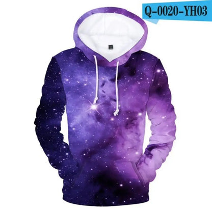 Klassischer, beliebter Kapuzenpullover mit 3D-Print „Purple Sky Space Galaxy“ für Herren und Damen, langärmliges Casual-Sweatshirt