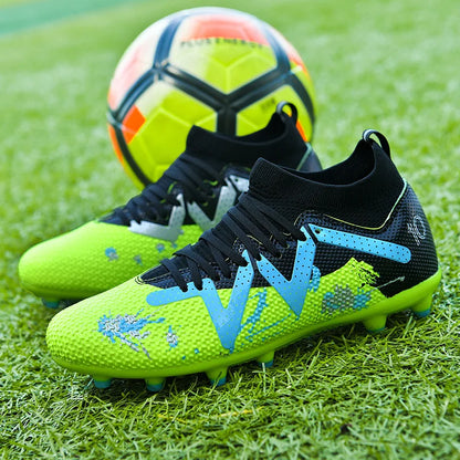Men’s Non-Slip Football Boots Unisex Professional Soccer Shoes Sports New Cleats Drop Shipping Ultralight Breathable Futsal