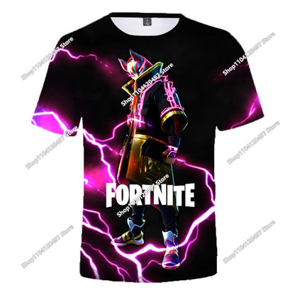 T-shirt 3D Battle Royale Fortnite — T-shirts para Homem e Mulher, Rapazes e Raparigas, Tops Cartoon Victory, Roupa Teen, Crianças, Herói de Jogo, T-shirts e Tops