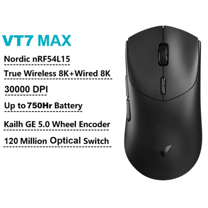 Rapoo VT7 MAX /VT7 Wireless Gaming Mouse True 8K Wireless Polling Rate 53g Lightweight Up to 750Hr Battery Life