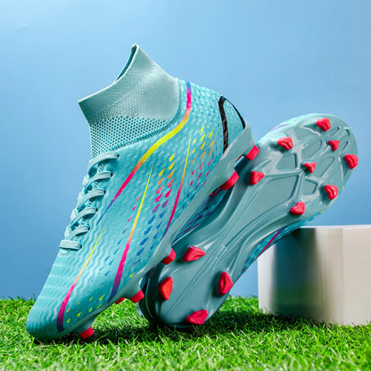 Chaussures de football pour terrain ferme AG FG pour hommes, en PU léger, avec crampons renforcés, pour entraînements de football en plein air pour adultes