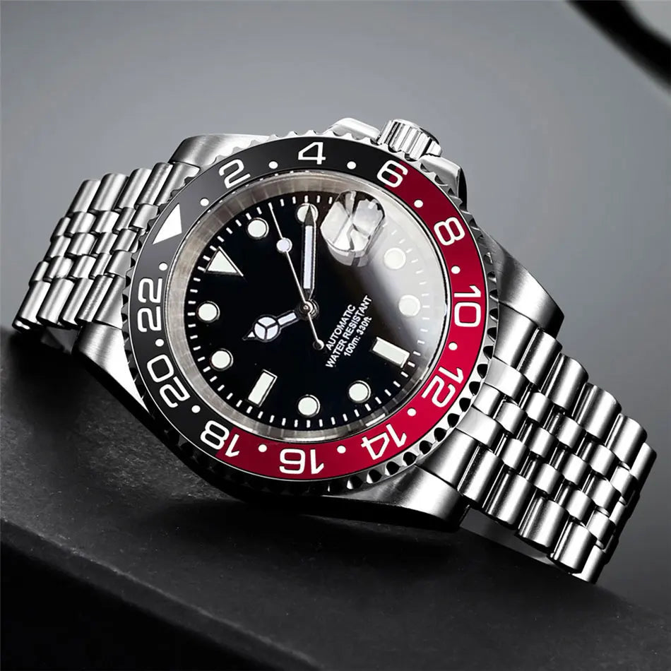 200m wasserdichte Miyota 8215 Automatikuhr für Herren, Taucheruhr, 40mm, mechanisches Uhrwerk, Leuchtanzeige, Jubilee-Armband, Glide-Lock-Schließe