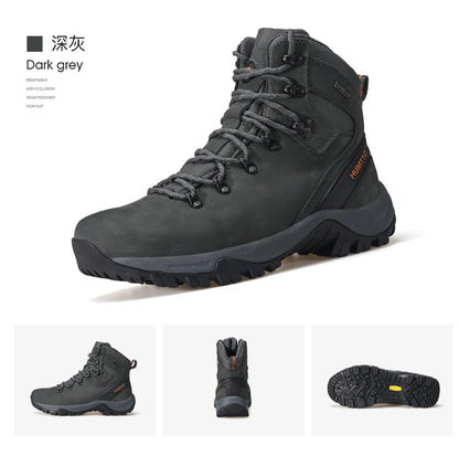 HUMTTO Buty trekkingowe męskie wodoodporne buty myśliwskie taktyczne pustynne buty bojowe za kostkę do trekkingu dla mężczyzn i kobiet ciepłe skórzane sneakersy