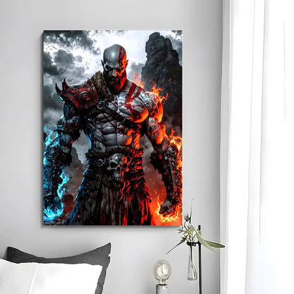 Game G-God of War poszter, öntapadó művészeti, vízálló papír matricák, kávézó, bár, szoba falidekoráció