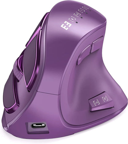 Ratón vertical inalámbrico Jomaa 2.4G+Bluetooth para Apple Mac, portátil y notebook, 9 botones, ratón gaming recargable para PC y iPad