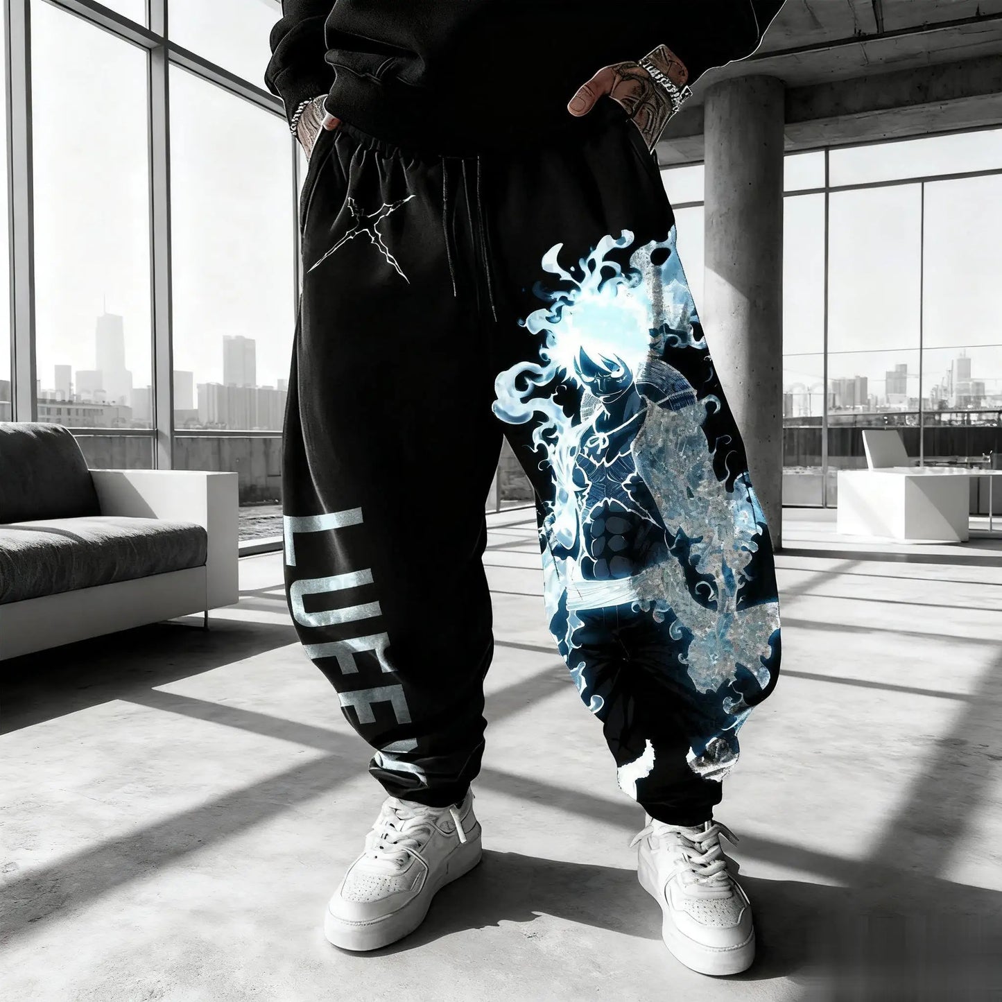 2026 One Piece Luffy Men's Sweatpants Gym Sports Pants Anime Print Loose Casual New Winter Fashion Y2K Clothes Hip Hop Trousers
