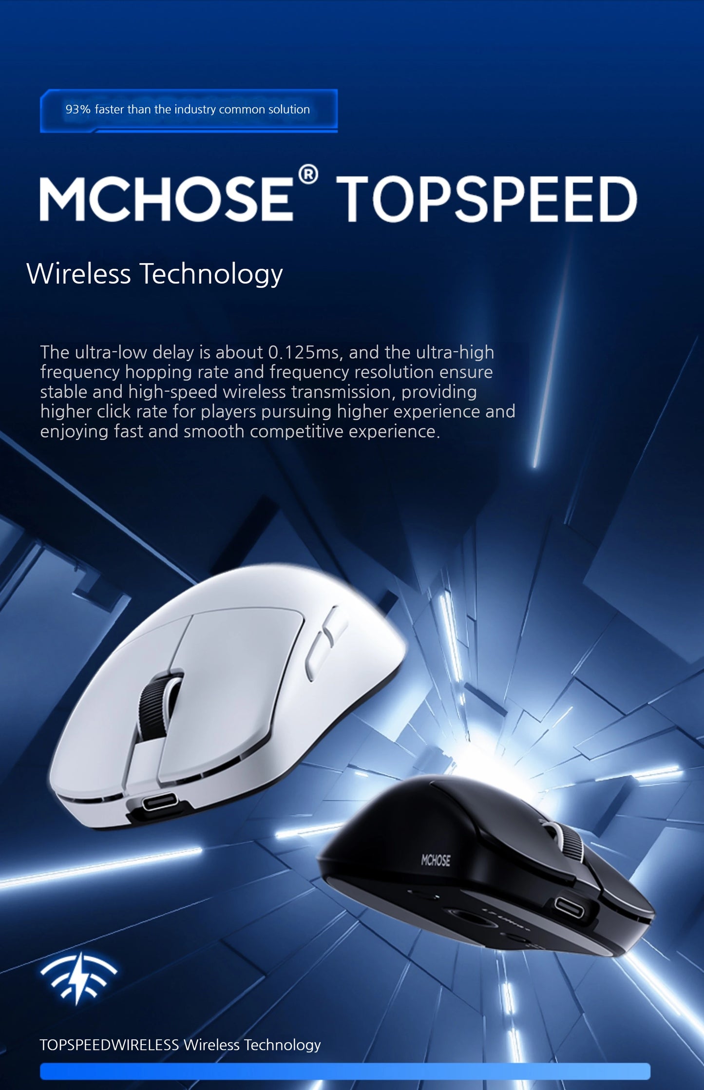 MCHOSE L7 Ultra+ średnio-duża mysz gamingowa do e-sportu z sensorem Paw3950, bezprzewodowa, trzy tryby, lekka mysz biurowa Dual-Drive do komputera