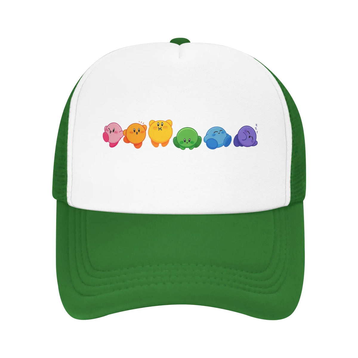 Suaugusiųjų „Kirbys Rainbow“ trukerių kepurės, vintage tinklinės beisbolo kepurės, „snapback“ kepurės, „dad hat“ kepurės, saulės kepurės, kvėpuojančios sportinės kepurės, didmeninė prekyba, naujos