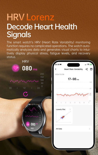 2025 Health Smartwatch for Xiaomi & Huawei ECG + PPG, Blood Pressure, SpO2, Body Analysis, Bluetooth Calling & NFC