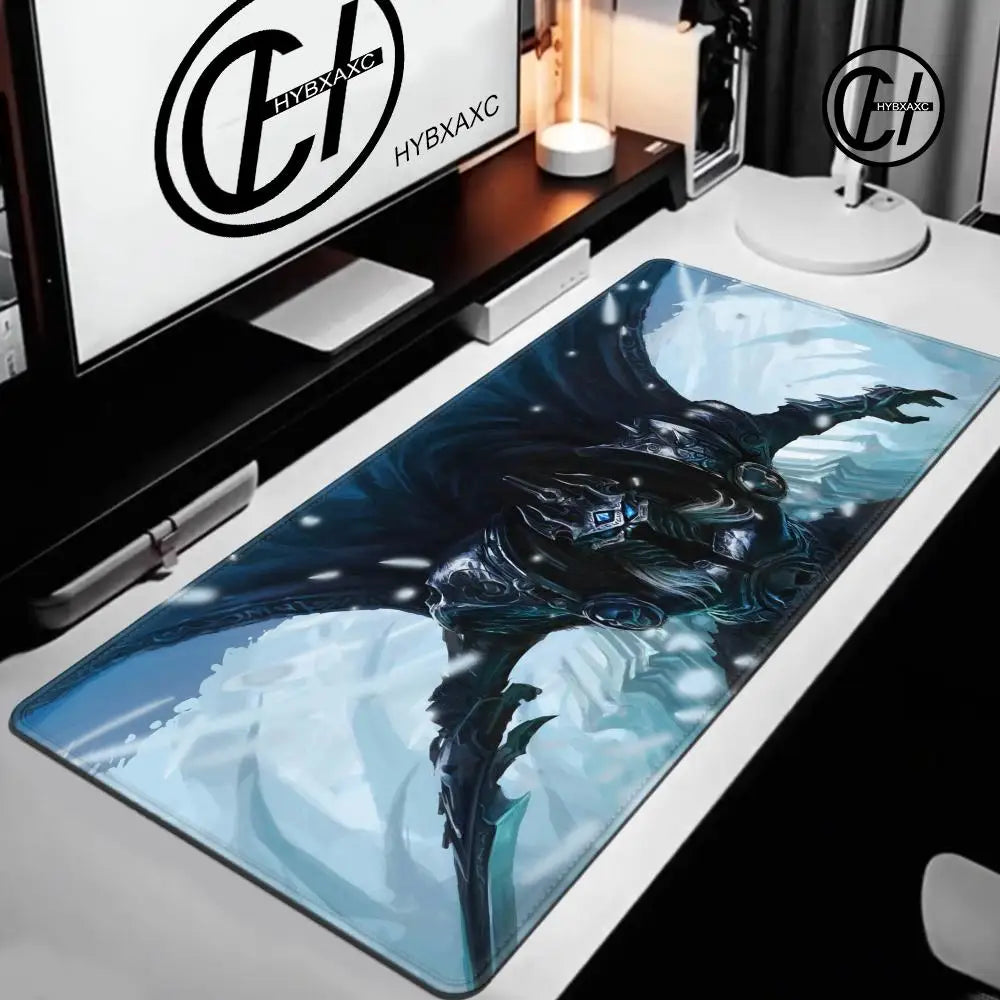 World of Warcraft Lich King-muismat voor pc, HD-anime gamingaccessoires, toetsenbord- en muismat voor laptop, XXL gamekast-bureaumatkleed