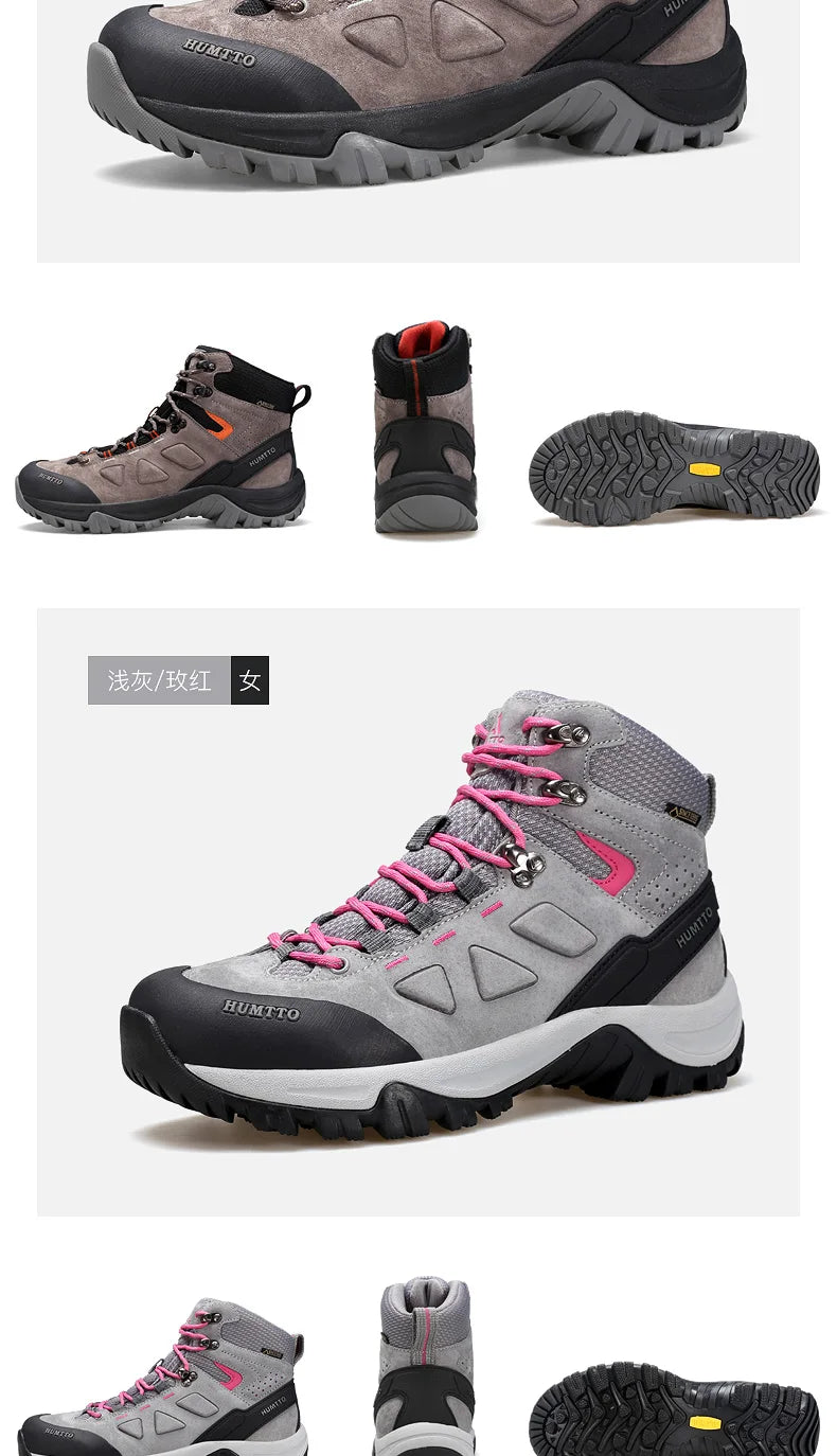 HUMTTO Buty trekkingowe męskie wodoodporne buty myśliwskie taktyczne pustynne buty bojowe za kostkę do trekkingu dla mężczyzn i kobiet ciepłe skórzane sneakersy
