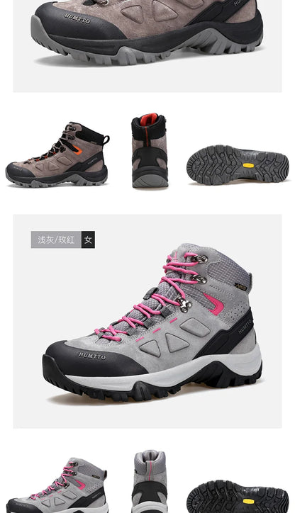 HUMTTO Buty trekkingowe męskie wodoodporne buty myśliwskie taktyczne pustynne buty bojowe za kostkę do trekkingu dla mężczyzn i kobiet ciepłe skórzane sneakersy