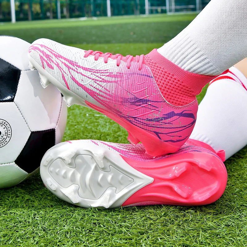 Chaussures de football à crampons FG pour terrain ferme, coupe basse, à lacets, pour hommes, professionnelles, antidérapantes, résistantes à l'usure, pour entraînement sur herbe naturelle
