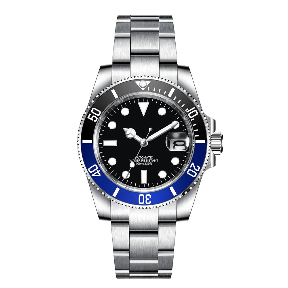 Customized Logo Men's Mechanical Automatic Wristwatch NH35 Movement 40mm Dial 100M Waterproof Sapphire Glass DIY Corgeut