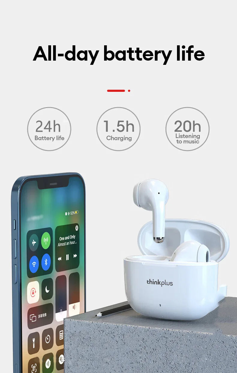 Lenovo LP40 Pro Wireless Bluetooth 5.0 Earbuds – HiFi Stereo Sound, Low Latency Gaming TWS Earphones with HD Call Mic & Charging Case