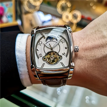 [Luxury mechanical tourbillon watch] Lightweight luxury mechanical tourbillon watch for men – High-end, fully automatic model in a trendy ‘skeleton’ style, ideal for a professional outfit o