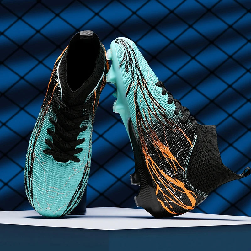 Chaussures de football à crampons FG pour terrain ferme, coupe basse, à lacets, pour hommes, professionnelles, antidérapantes, résistantes à l'usure, pour entraînement sur herbe naturelle