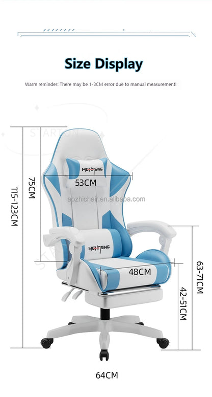 Ergonomická moderní otočná židle pro kancelář i domov – e-sportovní herní židle s kolečky v otočném stylu, počítačová herní židle
