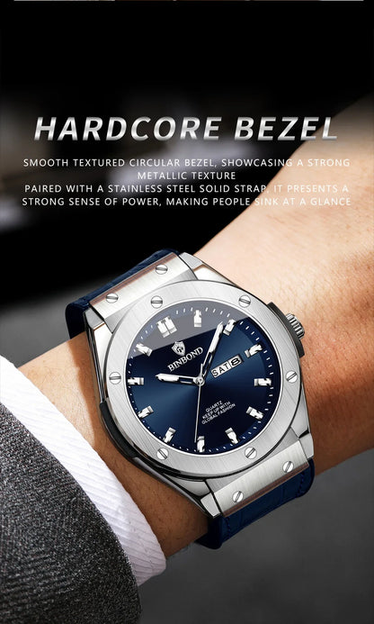 Férfi új, alkalmi, üzleti bőr óra, luxus férfi karóra, automata karórák, férfi divatkarórák, kvarc karórák, Relojes De Hombre