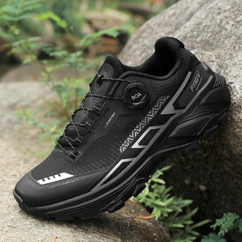 Chaussures de course pour hommes 2025 nouvelles chaussures de randonnée hors route en plein air en maille respirante amorti chaussures de marche plates en maille souple pour homme