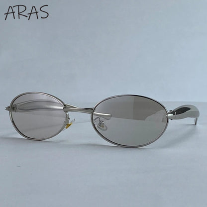 Szexi, kicsi, ovális, punk napszemüveg nőknek – luxus, vintage, steampunk fémkeretes napszemüveg hölgyeknek – divatos utazós napszemüveg