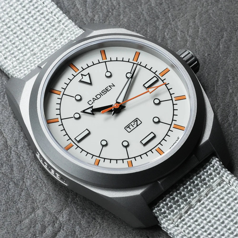 CADISEN TI-7 Autodyne Men’s Automatic Watch  Titanium Case, Miyota 8215, Sapphire Crystal & 100M Waterproof