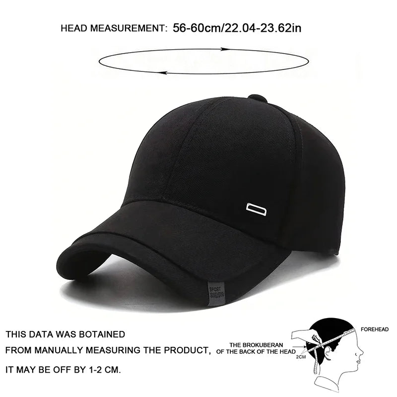 Unisex Square Silver Buckle Label Baseball Caps Spring Autumn Outdoor Adjustable Casual Hats Sunscreen Hat