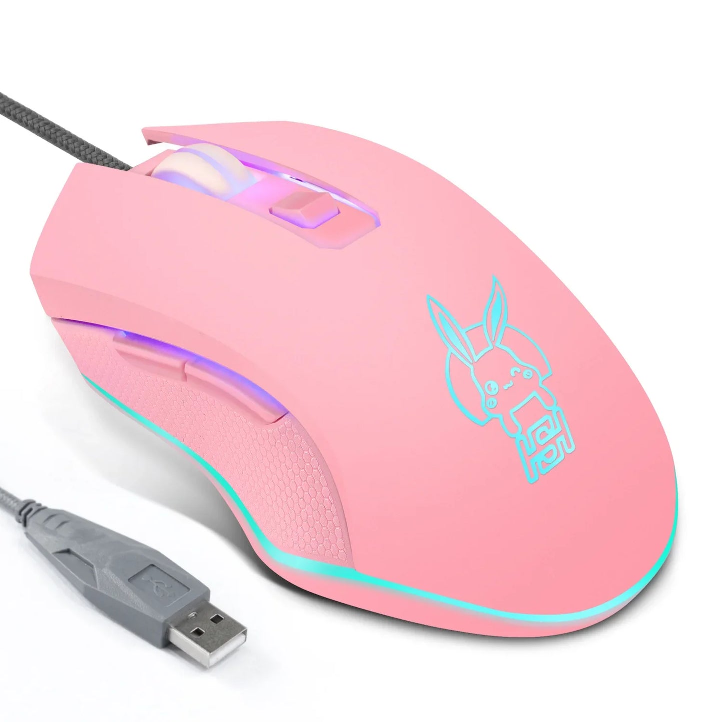 Kolorowa, podświetlana mysz USB-C z wyciszonym kliknięciem do notebooka Type-C – mysz gamingowa