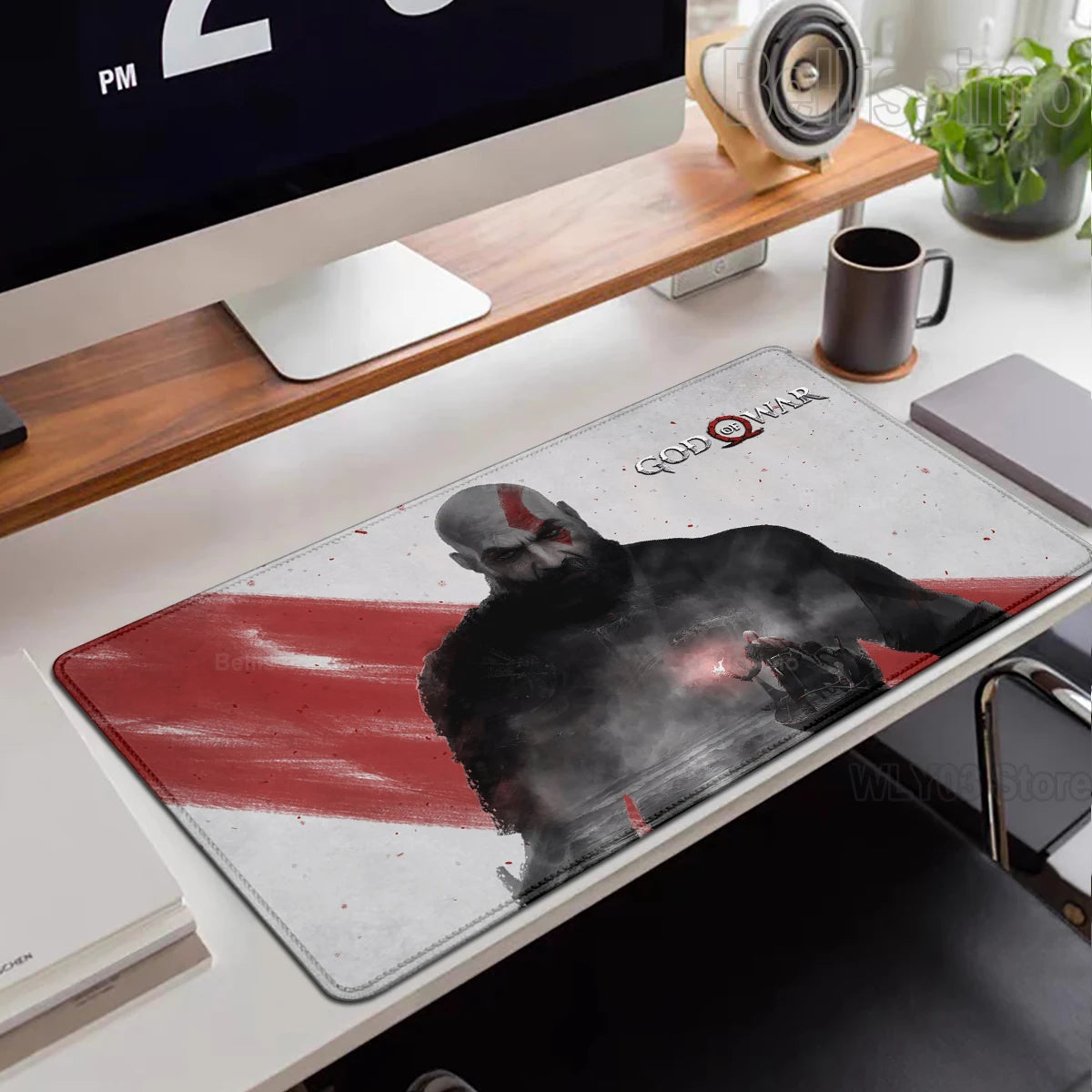 XXL egérpad God of War íróasztali szőnyeg játékos kiegészítők billentyűzet számítógépes egérpad játékosok számára nagy méretű PC-szekrény irodai asztal szőnyeg