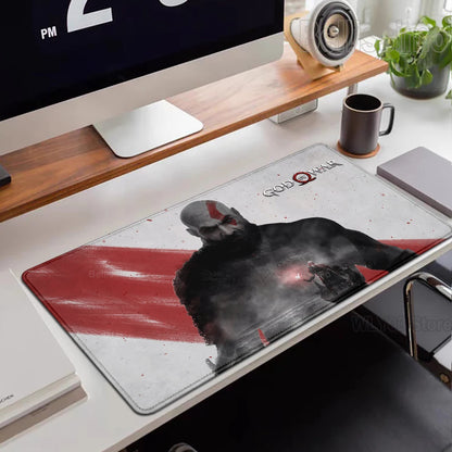 XXL egérpad God of War íróasztali szőnyeg játékos kiegészítők billentyűzet számítógépes egérpad játékosok számára nagy méretű PC-szekrény irodai asztal szőnyeg