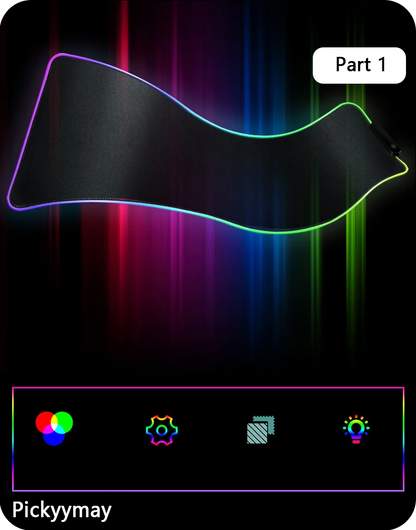 Velika RGB podloga za gaming miš, LED podloga za miš, gamerska podloga za stol, podloga za PC stol, RGB podloga za tipkovnicu XXL 90x40cm