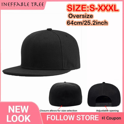 Vergrote, verdiepte XxxxL 65 cm snapback-pet, volledig gesloten, voor mannen en vrouwen, platte klep, hiphop-pet, nauwsluitend, zomerse baseballpet, snapback