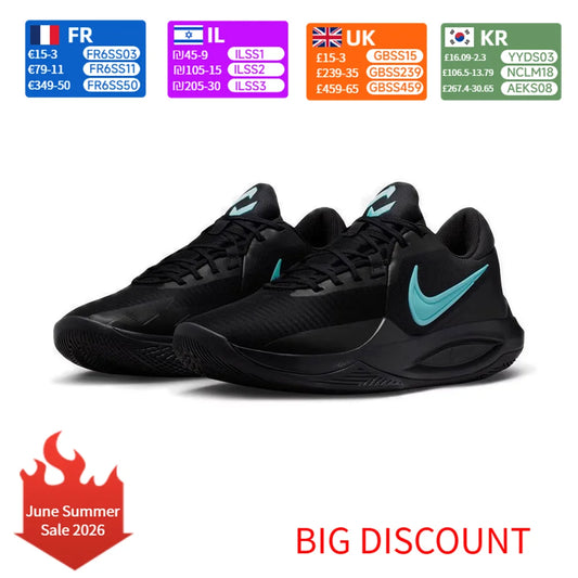 Nike Precision 6 Comfortable and Versatile Low-Top Basketball Shoes for Men in Black IO7605-040