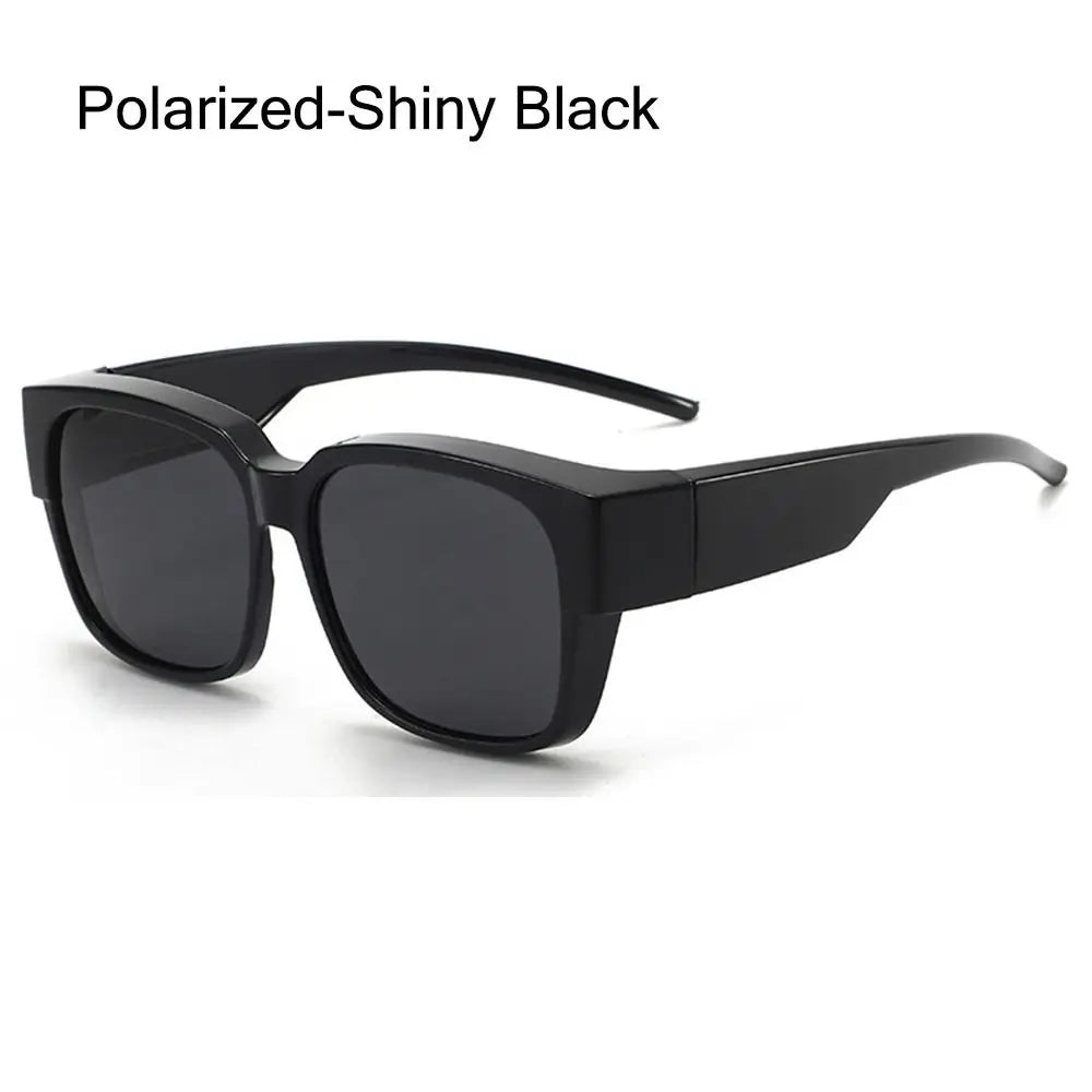 Polarized Fit Over Glasses Sunglasses Trendy Square Wrap Around Shades UV400 Protection Sun Glasses Can Be Worn Over Other Glass