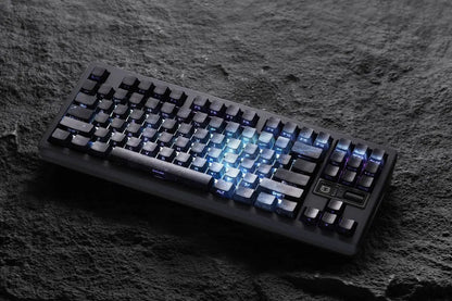 Teclas PBT transparentes con degradado galaxia morado y grabado lateral, 135 teclas, compatibles con teclado mecánico de 60/64/84/98/108 teclas