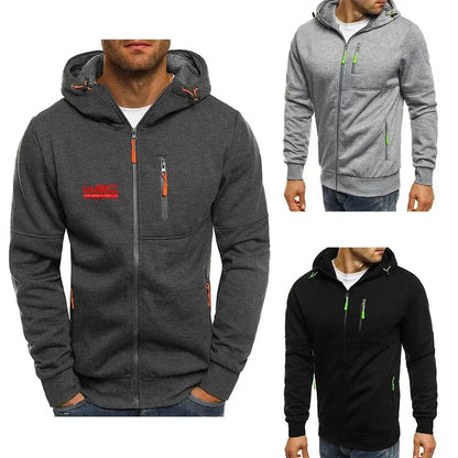 New Spring Autumn Men's World Rally Championship WRC Logo Printing Fashion Hooded Streetwear Casual Zipper High Quality Hoodies, Produit gaming premium Fraquane