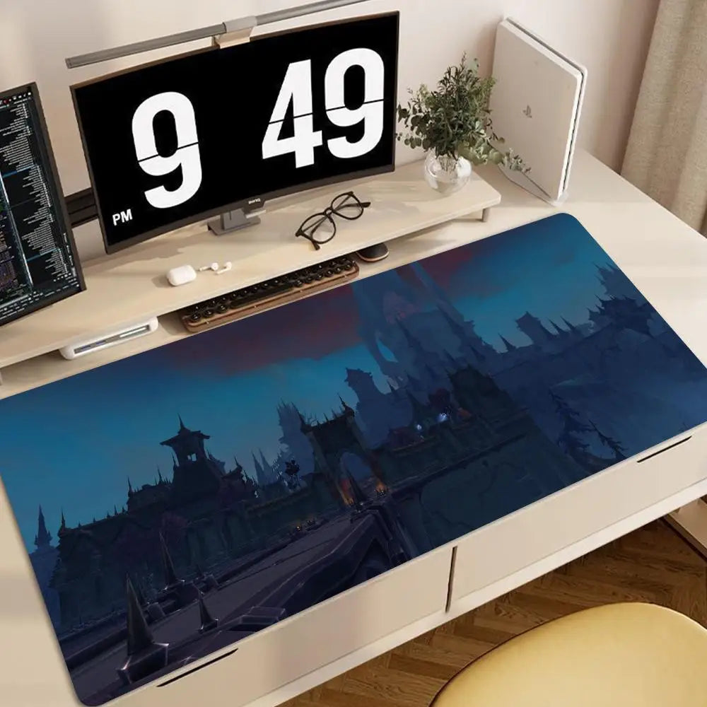 World of Warcraft Anime XXL Game Mouse Pad Deskmat with Lock Edge Keyboard Mice Carpet Office Gamer Computer Accessories HYBXXC