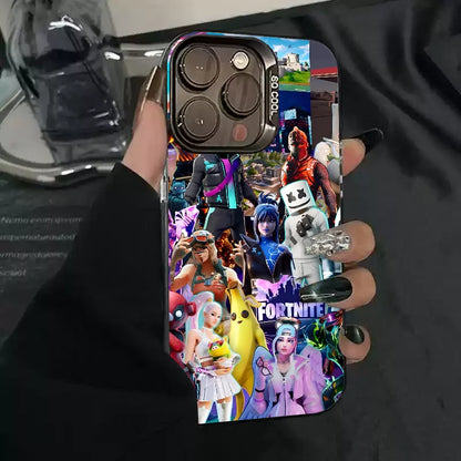 1 ks herní pouzdro F-fornite na telefon, pouzdro na telefon IMD, stříbrný kryt pro iPhone 16 15 14 13 12 11 Pro Max Plus