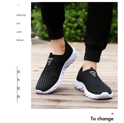 YRZL Lightweight Men Casual Shoes Breathable Slip on Male Casual Sneakers Anti-slip Men's Flats Outdoor Walking Shoes Size 39-46