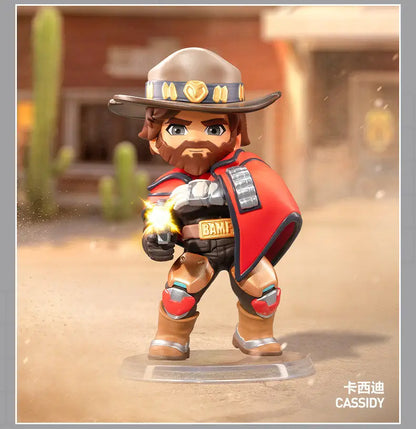 POP MART Original Overwatch Play Of The Game Series Blind Box PVC-Sammelfiguren, Schreibtischdekoration, Mädchen-Spielzeugmodell für Fans