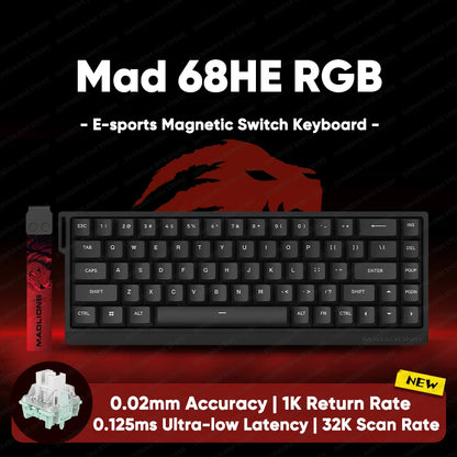 Madlions mad60he Mad60 Mad68 HE Mechanical Keyboard Magnetic Switch Mad60he Wired Game Keyboard Rapid Trigger Rgb Keyboard
