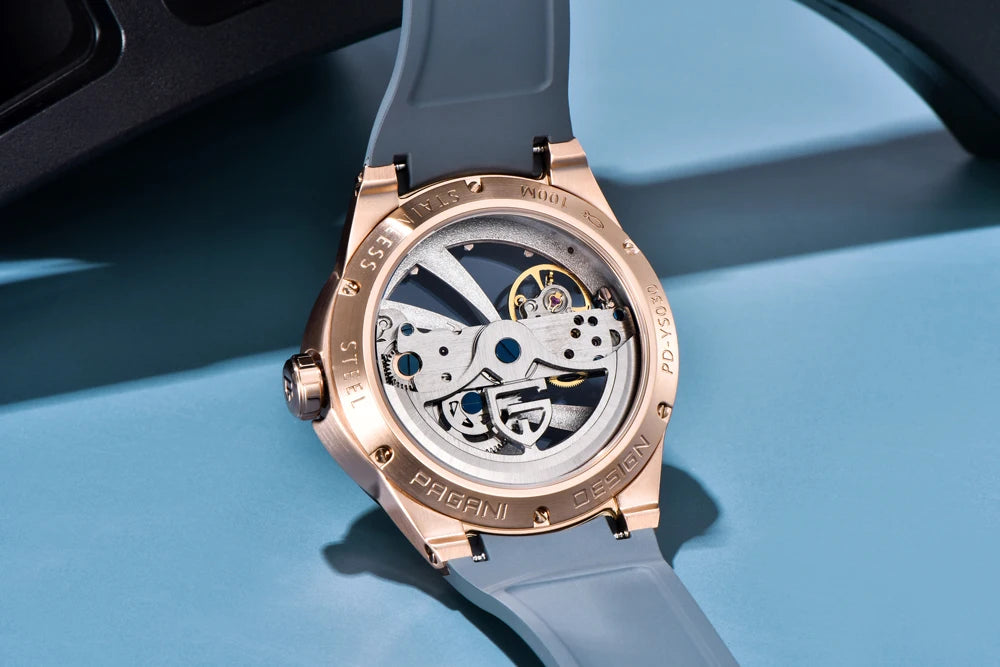 Herrenuhr PAGANI DESIGN – Mechanisches Automatik-Luxusmodell, durchbrochenes Zifferblatt, Saphirglas mit Antireflexbeschichtung, wasserdicht, leuchtende Zeiger – Geschenkidee für Herren
