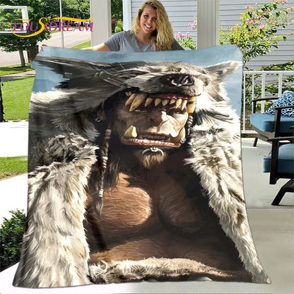 World of Warcraft, WOW Game Gamer Soft Plush Blanket,Flannel Blanket Throw Blanket for Living Room Bedroom Bed Sofa Picnic Cover