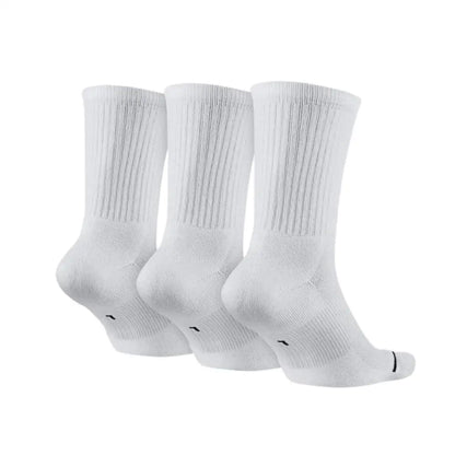 Nike Socks: 3-Pack of Men's and Women's Sports Socks / Basketball Socks / Durable, Moisture-Wicking Cotton Socks SX5545-100