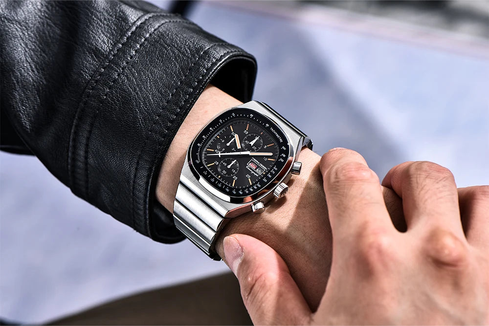 PAGANI DESIGN Új PD1819 férfi kvarc karóra, 40 mm, zafírüveg, rozsdamentes acél, vízálló, világító C3 kronográf reloj hombre