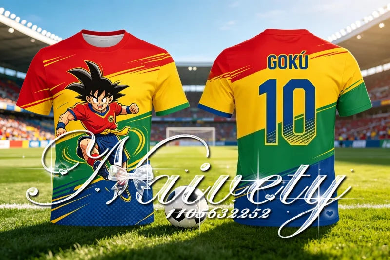 Summer Quick Dry Dragon Ball Goku 3D Print Football T Shirt Unisex Retro Manga Jersey Men Women Soccer Short Sleeve Streetwear