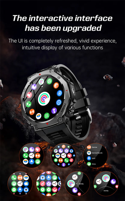 T-Rex 3 Military Smartwatch for Men  GPS Sports Tracker, 5ATM Waterproof, Heart Rate Monitor & Bluetooth Calling