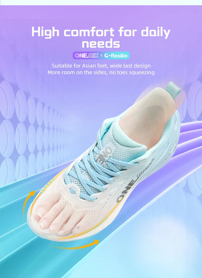 O-Resilio løbesko til mænd med støddæmpning og stabilitet, lette udendørs sports- og fritidssneakers i mesh med snørebånd til fitness og jogging