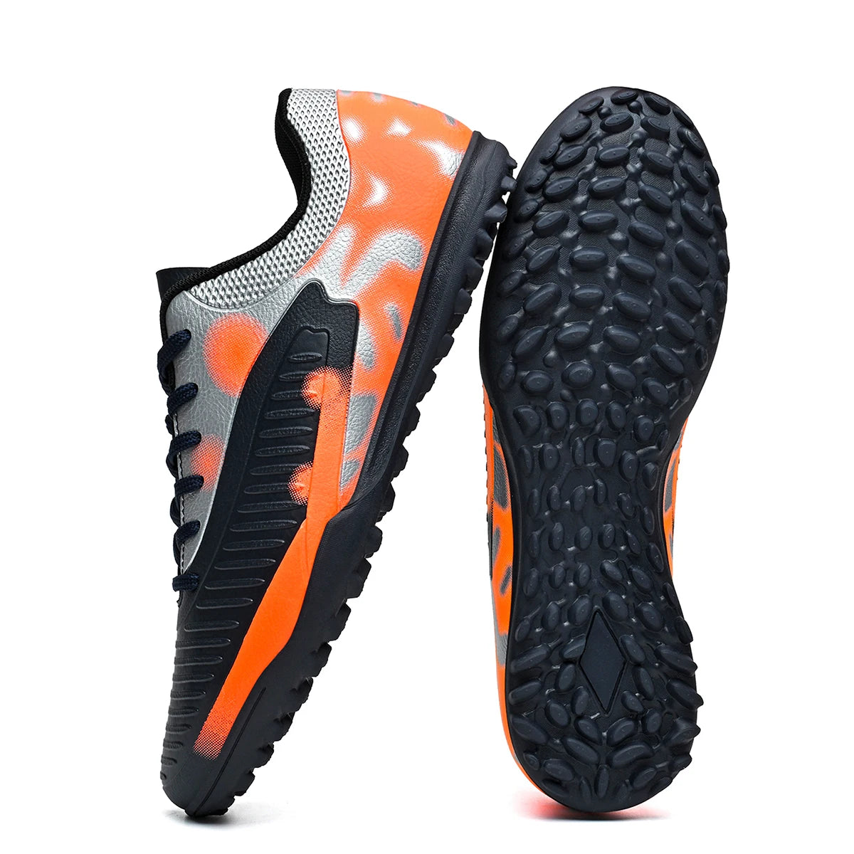 Chaussures de football TF pour adultes, économiques, en tissu PU mélangé, crampons en caoutchouc durables, antidérapantes, pour les passionnés de football amateur.